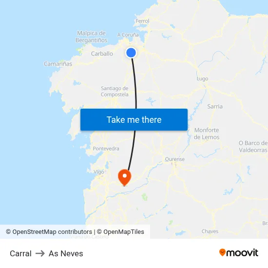 Carral to As Neves map