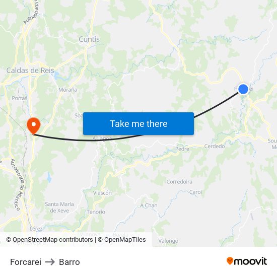 Forcarei to Barro map