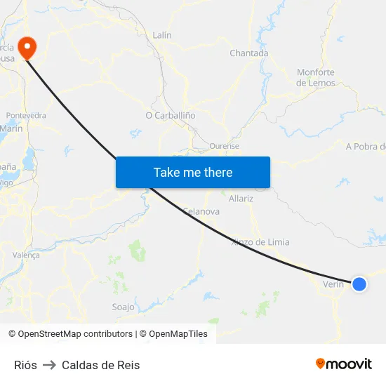 Riós to Caldas de Reis map