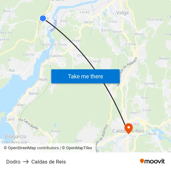 Dodro to Caldas de Reis map