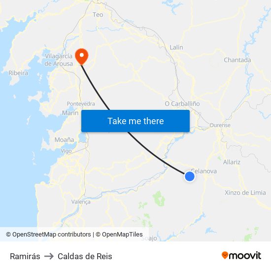 Ramirás to Caldas de Reis map