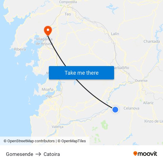 Gomesende to Catoira map