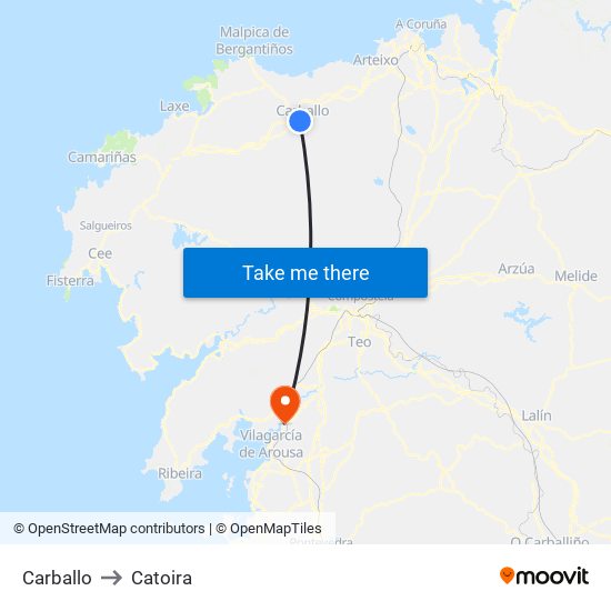 Carballo to Catoira map