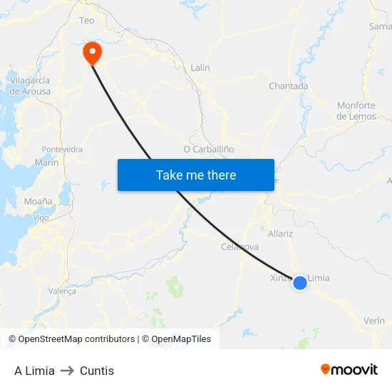 A Limia to Cuntis map