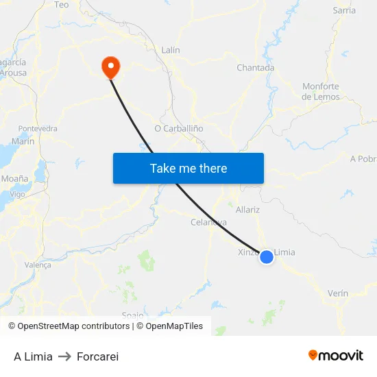A Limia to Forcarei map