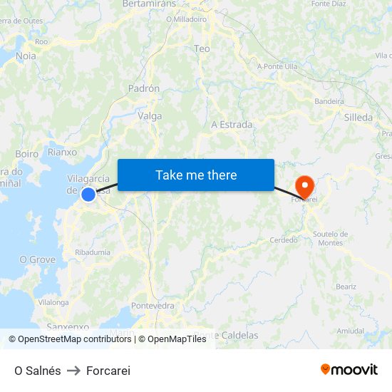 O Salnés to Forcarei map