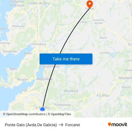 Ponte Galo (Avda.De Galicia) to Forcarei map