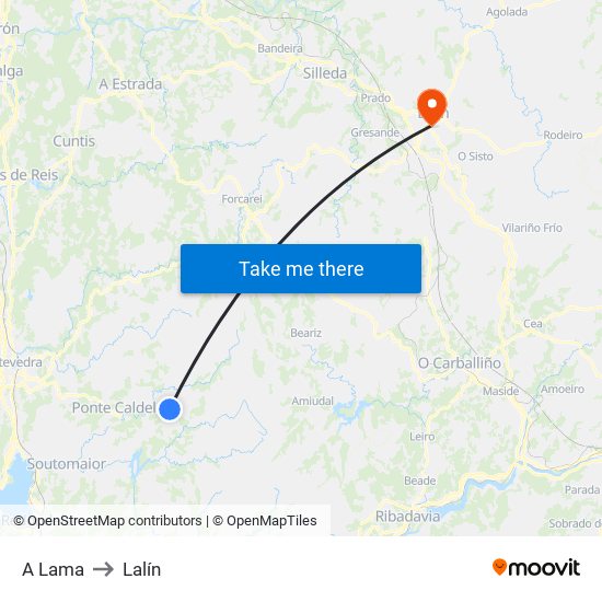 A Lama to Lalín map