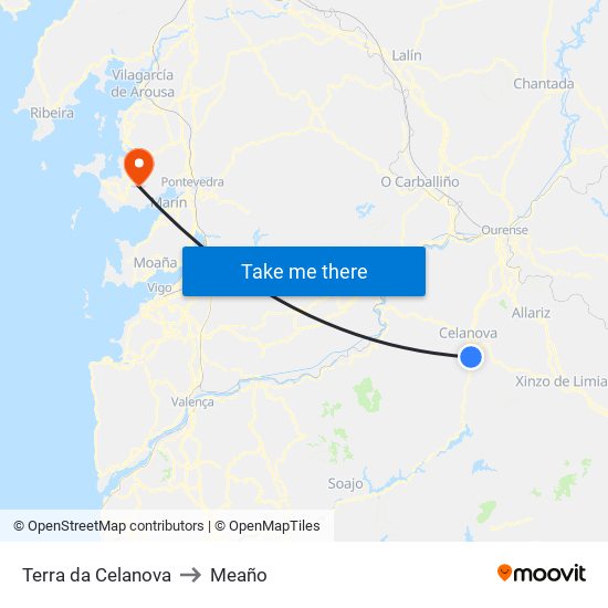 Terra da Celanova to Meaño map
