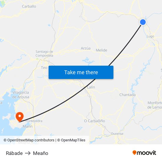 Rábade to Meaño map