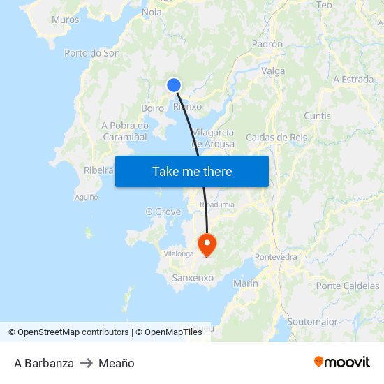 A Barbanza to Meaño map