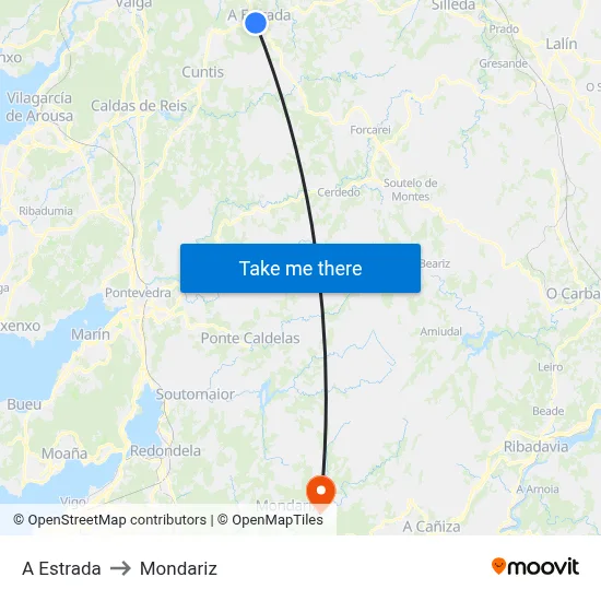 A Estrada to Mondariz map