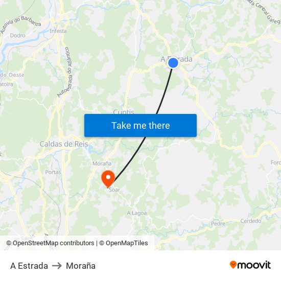 A Estrada to Moraña map