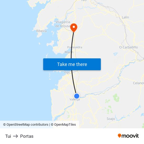 Tui to Portas map