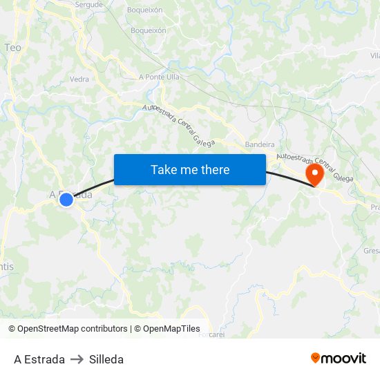 A Estrada to Silleda map