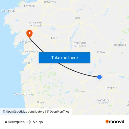 A Mezquita to Valga map