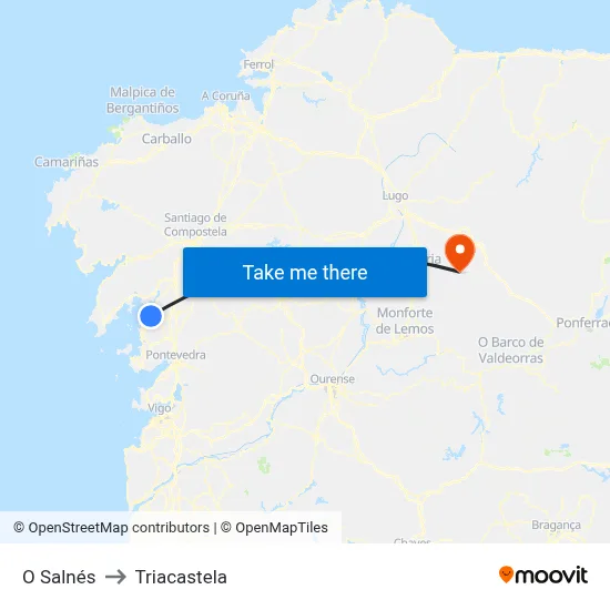 O Salnés to Triacastela map