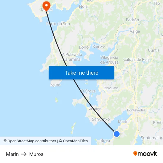 Marín to Muros map