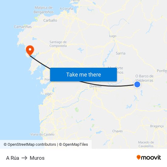 A Rúa to Muros map