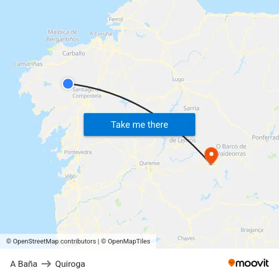 A Baña to Quiroga map