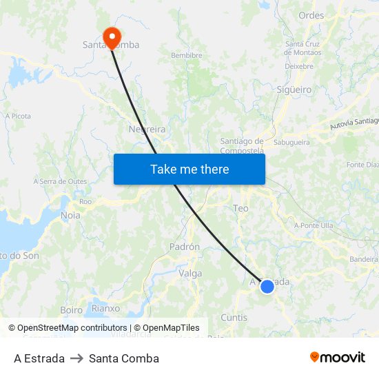 A Estrada to Santa Comba map