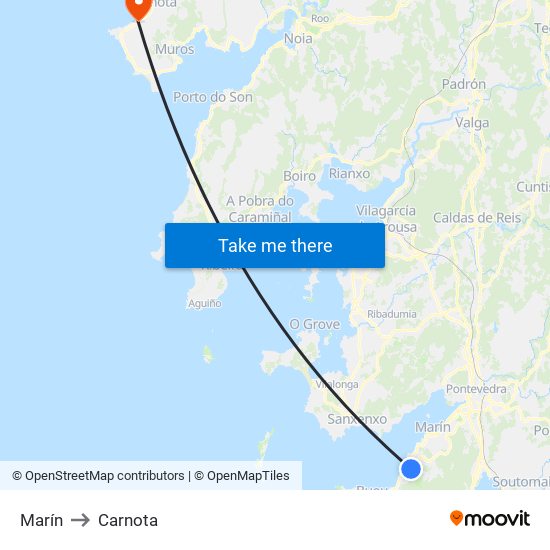 Marín to Carnota map