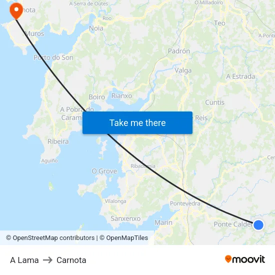 A Lama to Carnota map