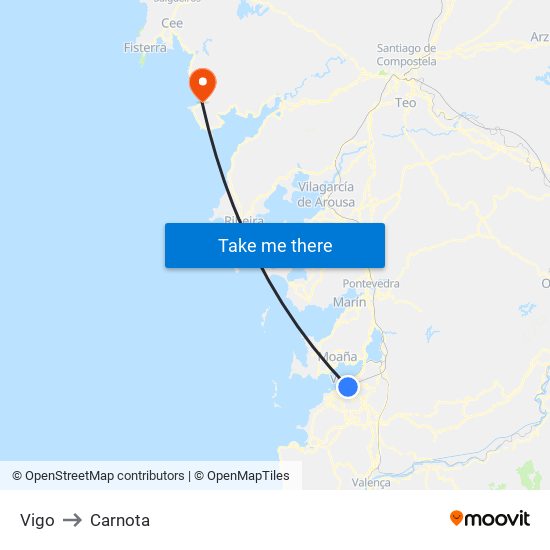 Vigo to Carnota map