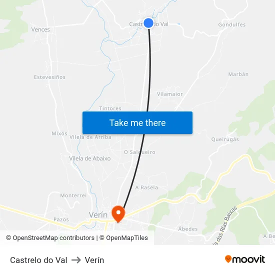 Castrelo do Val to Verín map
