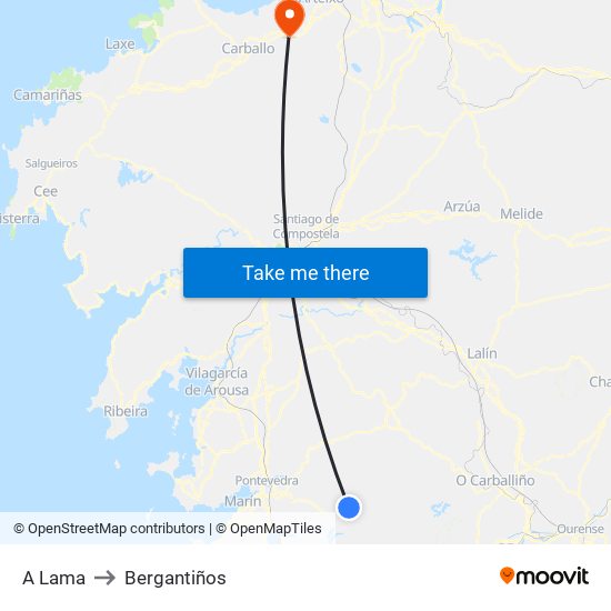 A Lama to Bergantiños map