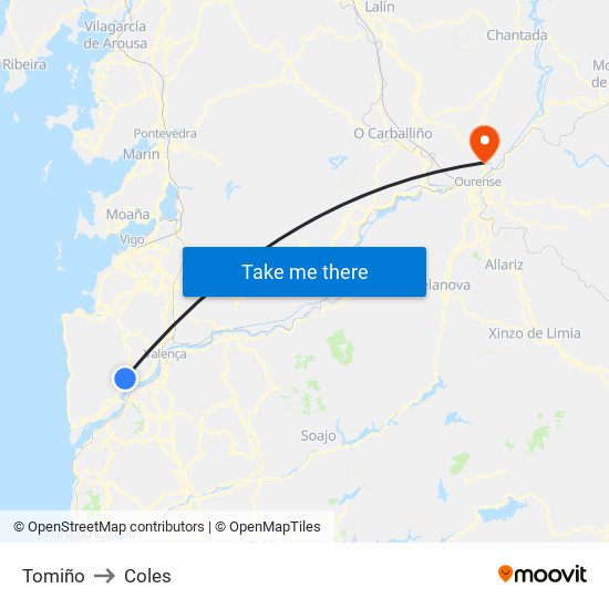 Tomiño to Coles map