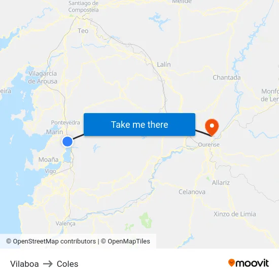 Vilaboa to Coles map