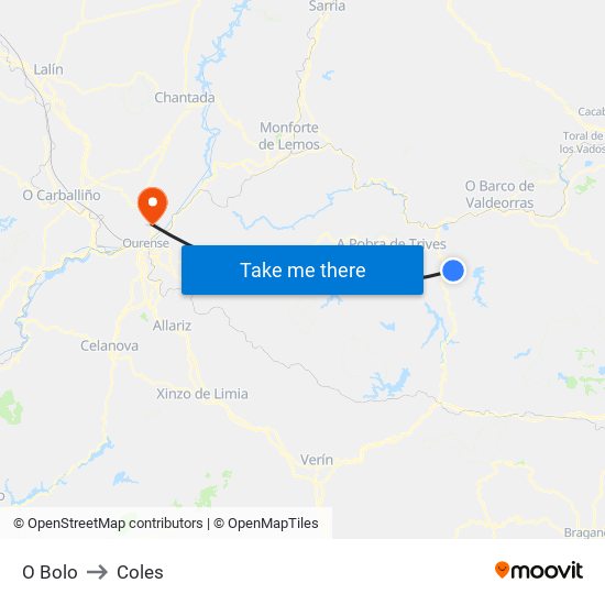 O Bolo to Coles map