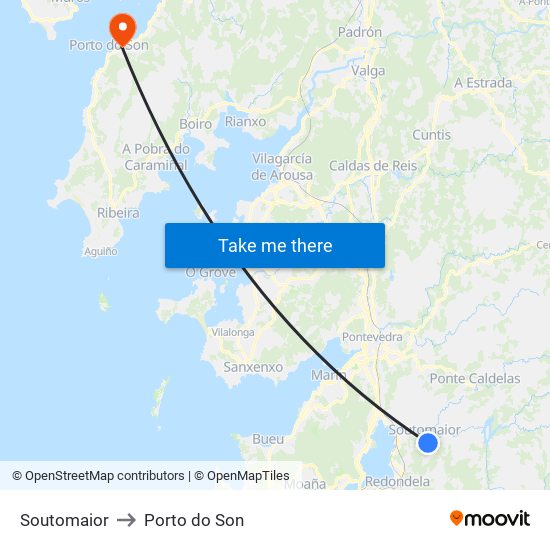 Soutomaior to Porto do Son map