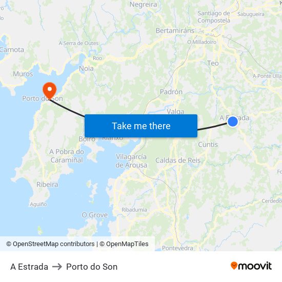 A Estrada to Porto do Son map