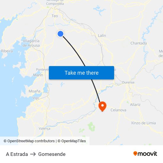 A Estrada to Gomesende map