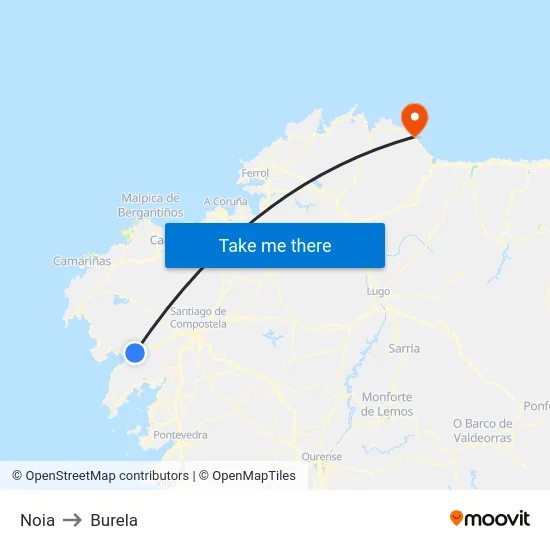 Noia to Burela map