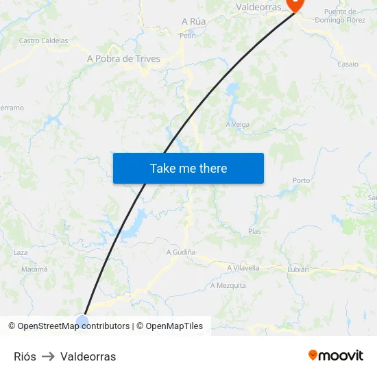 Riós to Valdeorras map