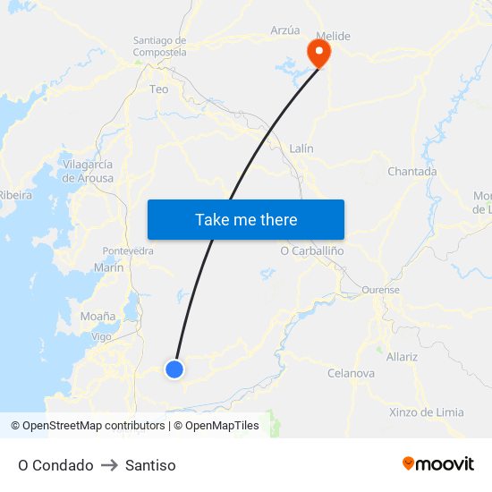 O Condado to Santiso map