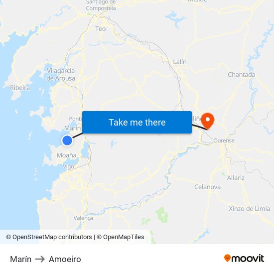 Marín to Amoeiro map