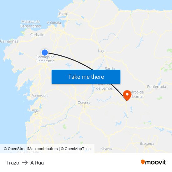 Trazo to A Rúa map