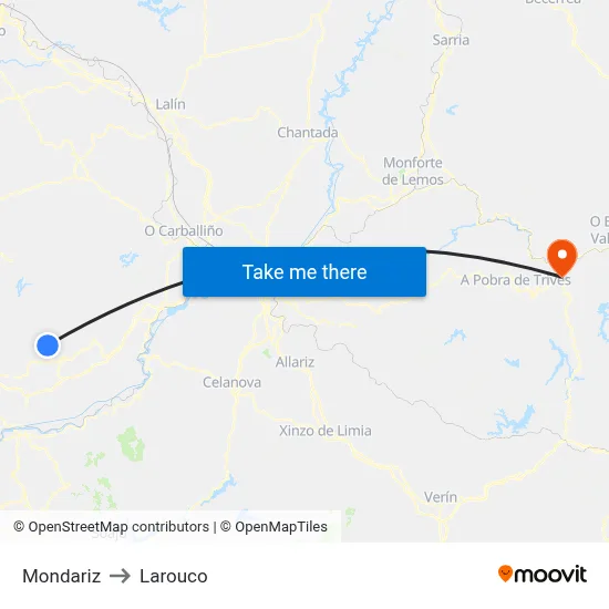 Mondariz to Larouco map