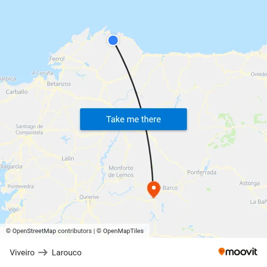 Viveiro to Larouco map