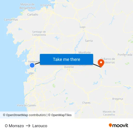 O Morrazo to Larouco map