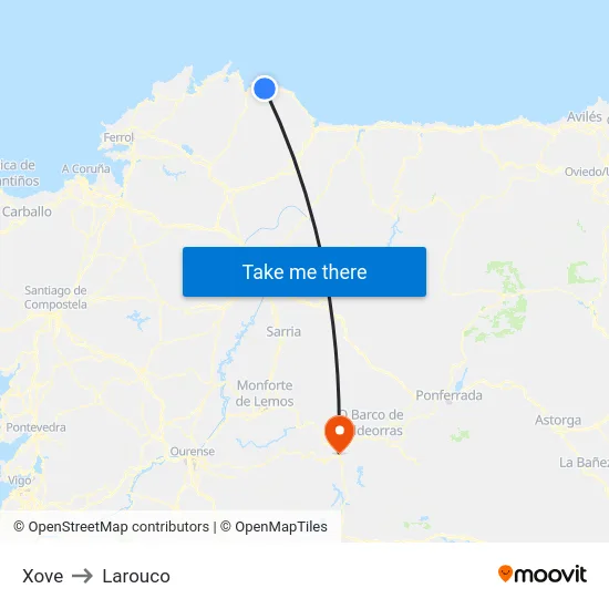Xove to Larouco map