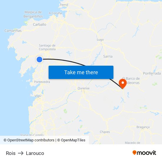 Rois to Larouco map