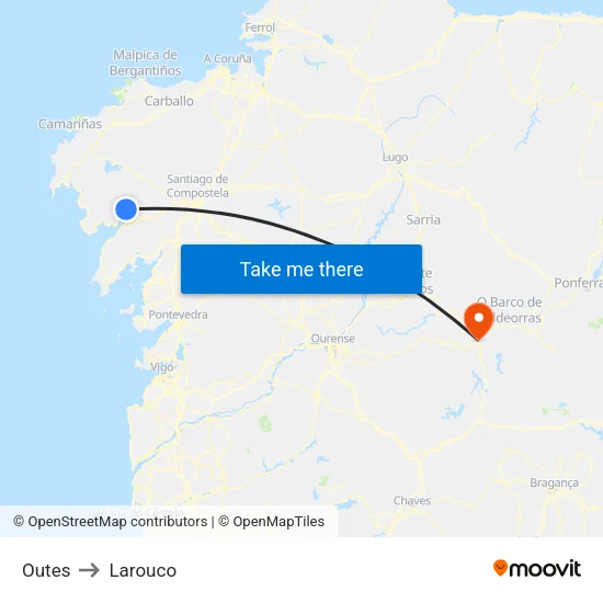 Outes to Larouco map