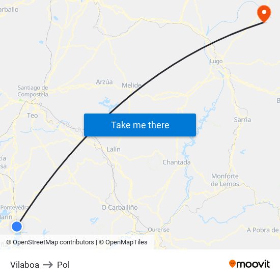 Vilaboa to Pol map