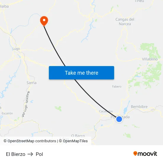 El Bierzo to Pol map