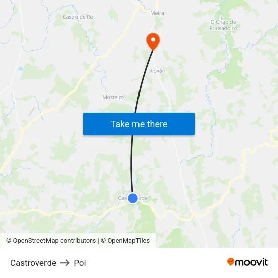 Castroverde to Pol map